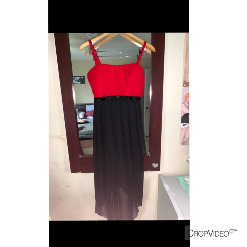 Red and black dress